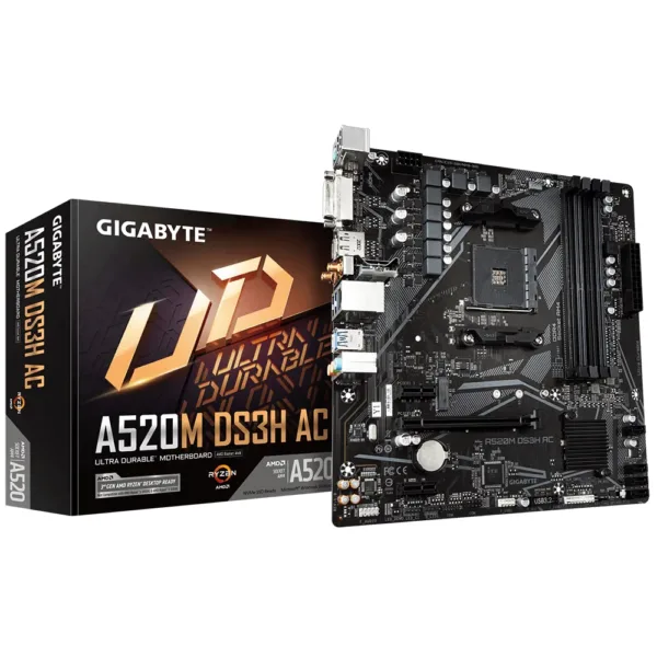 Mother Gigabyte A520M DS3H AC DDR4 AM4 (Serie 3000/4000/5000) (0696)