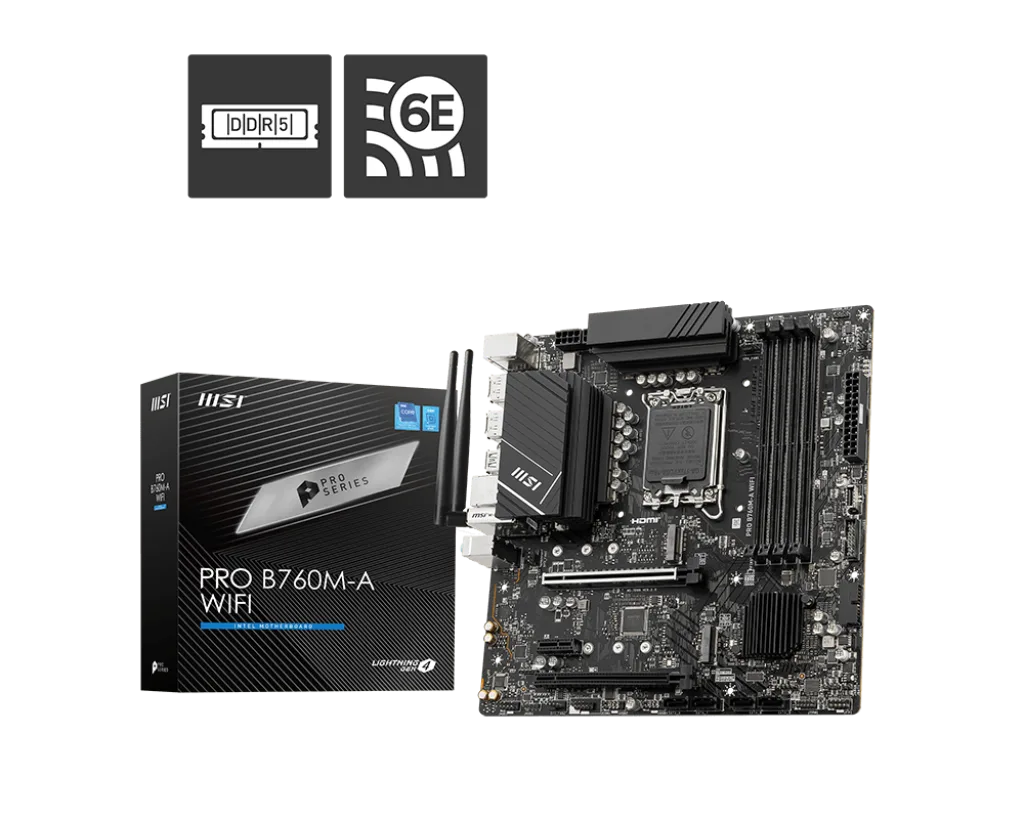 Mother MSI PRO B760M-A WIFI DDR5 1700 (12va/13va/14va Gen) (9572)