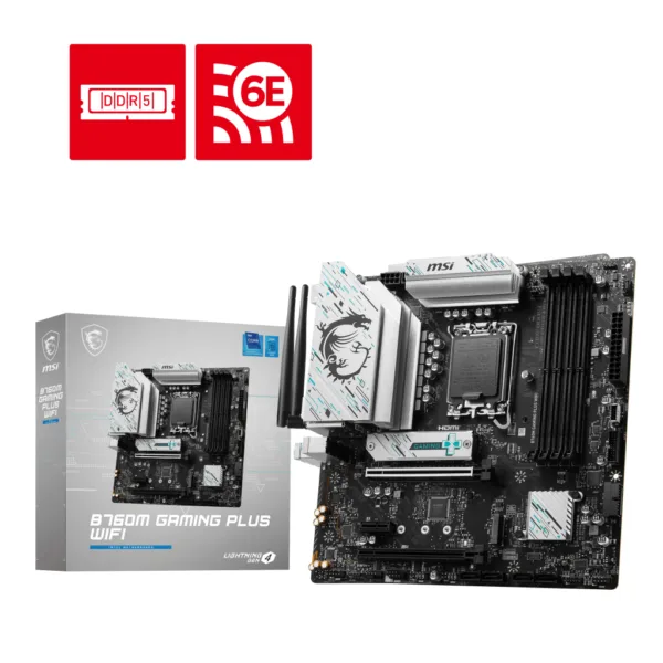 Mother MSI B760M GAMING PLUS WIFI DDR5 1700 (12va/13va/14va Gen) (4017)