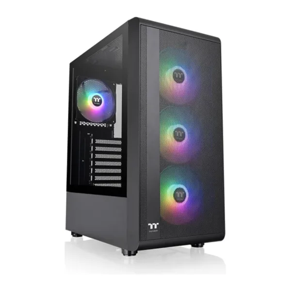 Gabinete TT S200 Mid-Tower TG Fan ARGB x4 Black (7742)