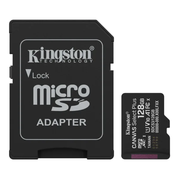 MicroSD KINGSTON 128GB c/Adap Gen3 150MB/s Canvas S Plus CL10 (8453)