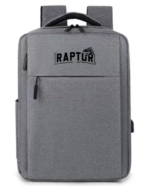 Mochila Raptor c/USB p/carga multiples bolsillos Gris (7978)