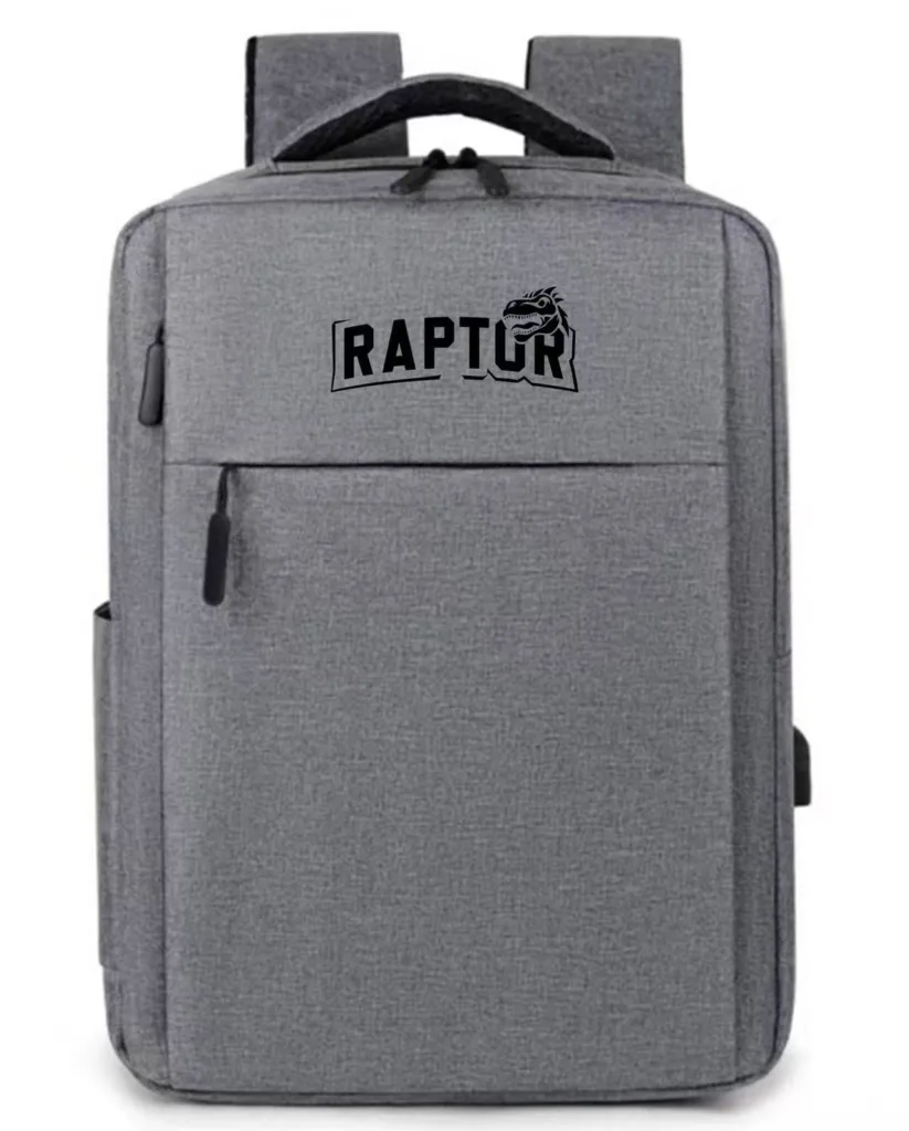 Mochila Raptor c/USB p/carga multiples bolsillos Gris (7978)