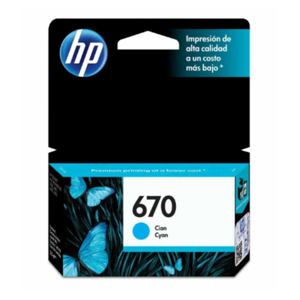 HP 670 CYAN  INK CARTRIDGE CZ114AL (9997)