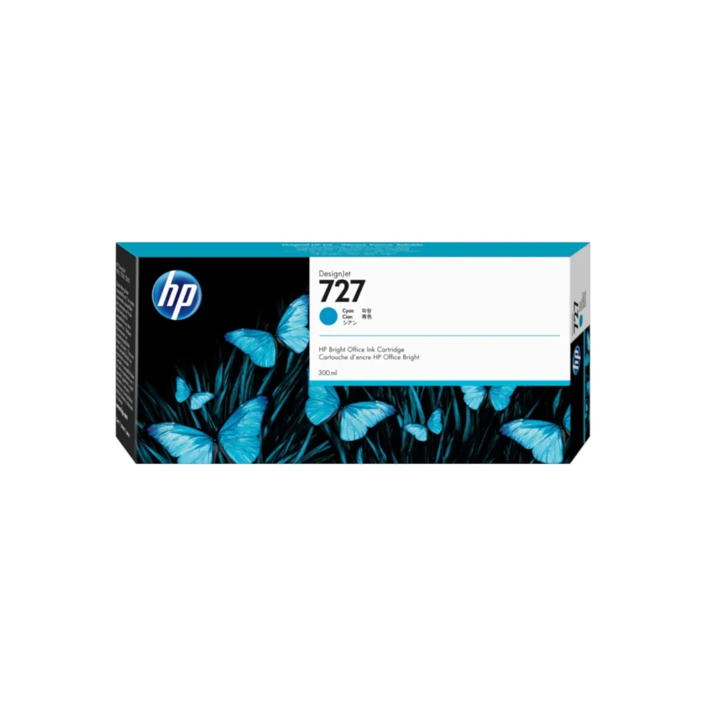 F9J76A HP 727 300-ml Cyan Ink Cartridge (3301)