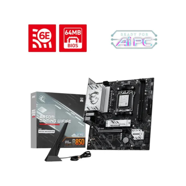 Mother MSI B850M GAMING WIFI6E DDR5 AM5 (Serie 7000/8000/9000) (9807)