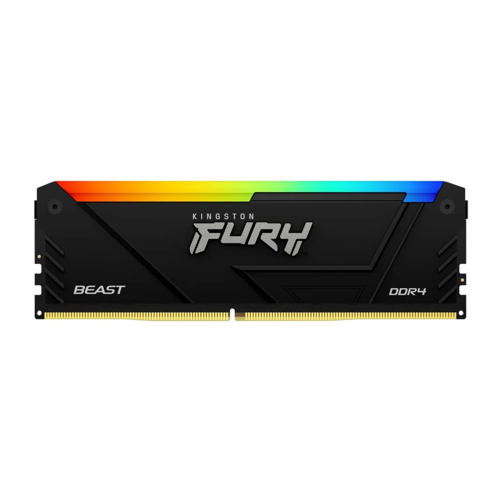 Memoria Ram UDIMM KINGSTON Fury Beast 16GB DDR4 3200 Mhz CL16 1.35V Single Negro RGB