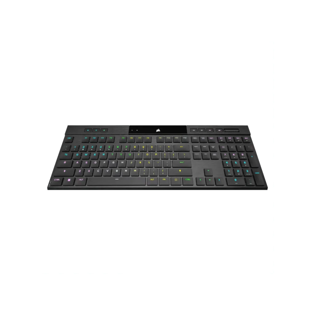 Teclado gamer CORSAIR RGB ultradelgado K100 AIR WIRELESS CHERRY MX Ultra Low Profile
