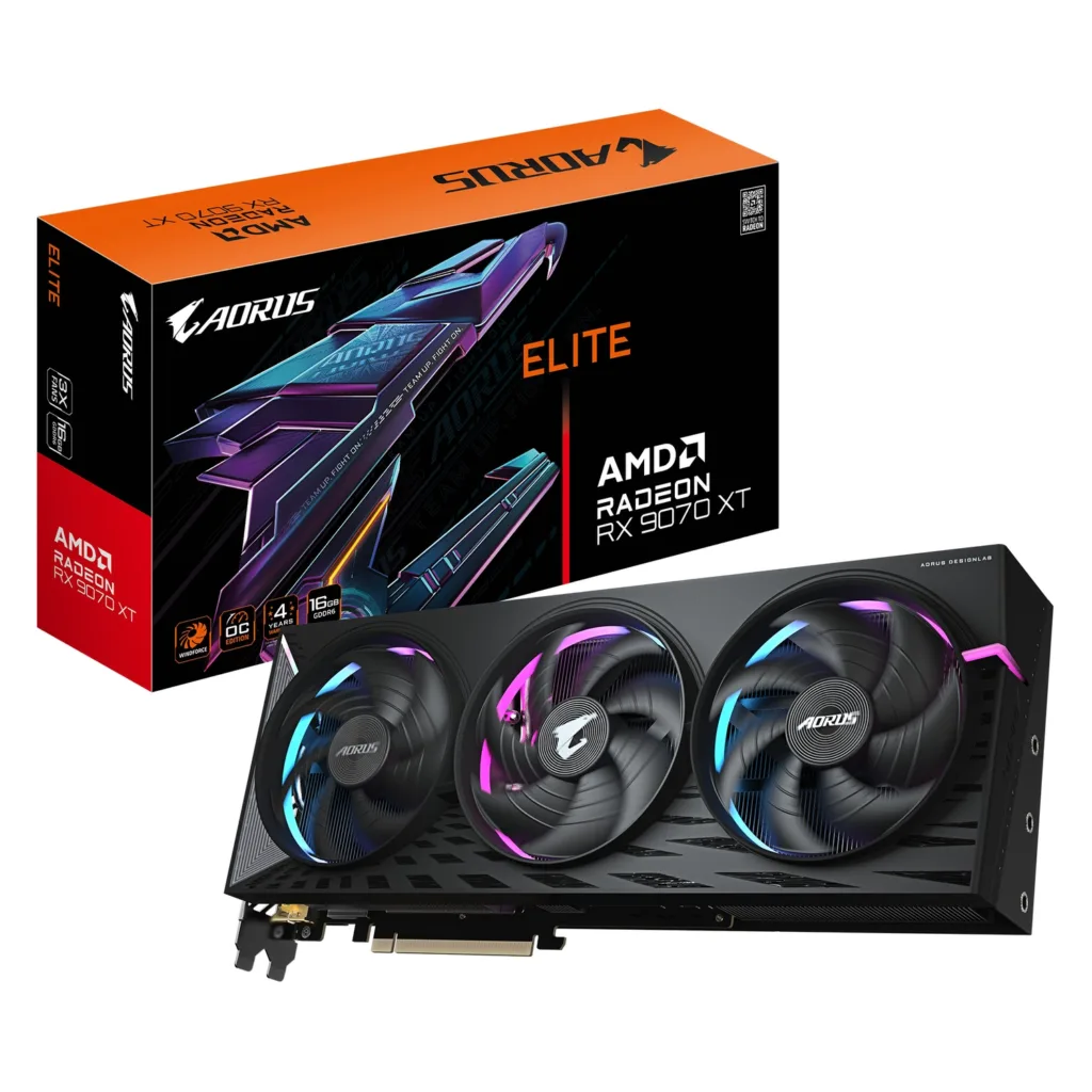 Placa de Video GIGABYTE AMD Radeon RX 9070 XT ELITE 16GB