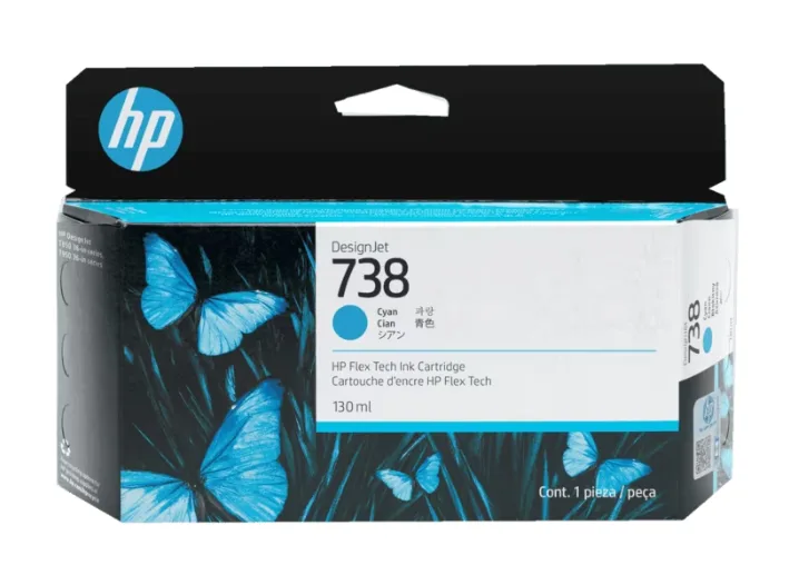 498N5A HP 738 130-ml Cyan DesignJet Ink (8860)
