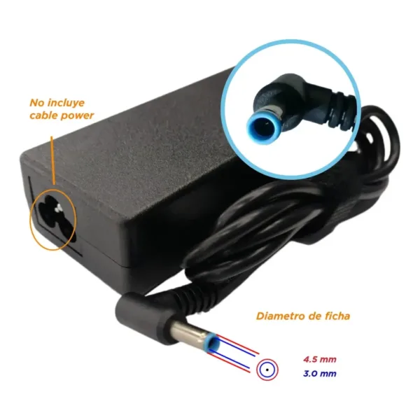 CARGADOR DE NOTEBOOK 18.5V 3.5A 4.5X3.0 65W