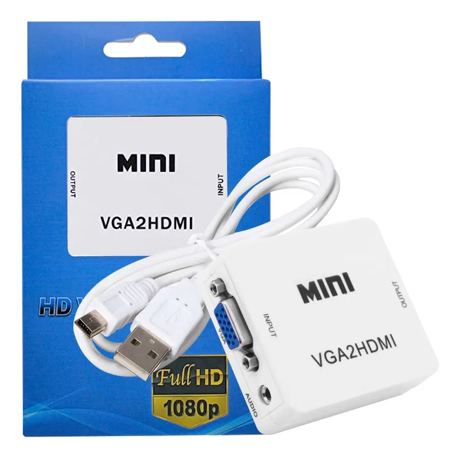 ADAPTADOR / CONVERSOR VGA A HDMI ACTIVO CON AUDIO 3,5