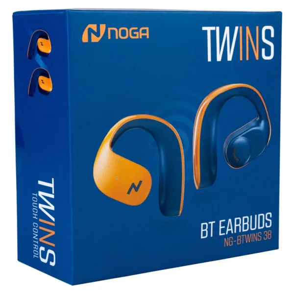 AURICULAR BLUETOOTH IN EAR DEPORTIVO NG-BTWINS 38 AZUL Y NARANJA