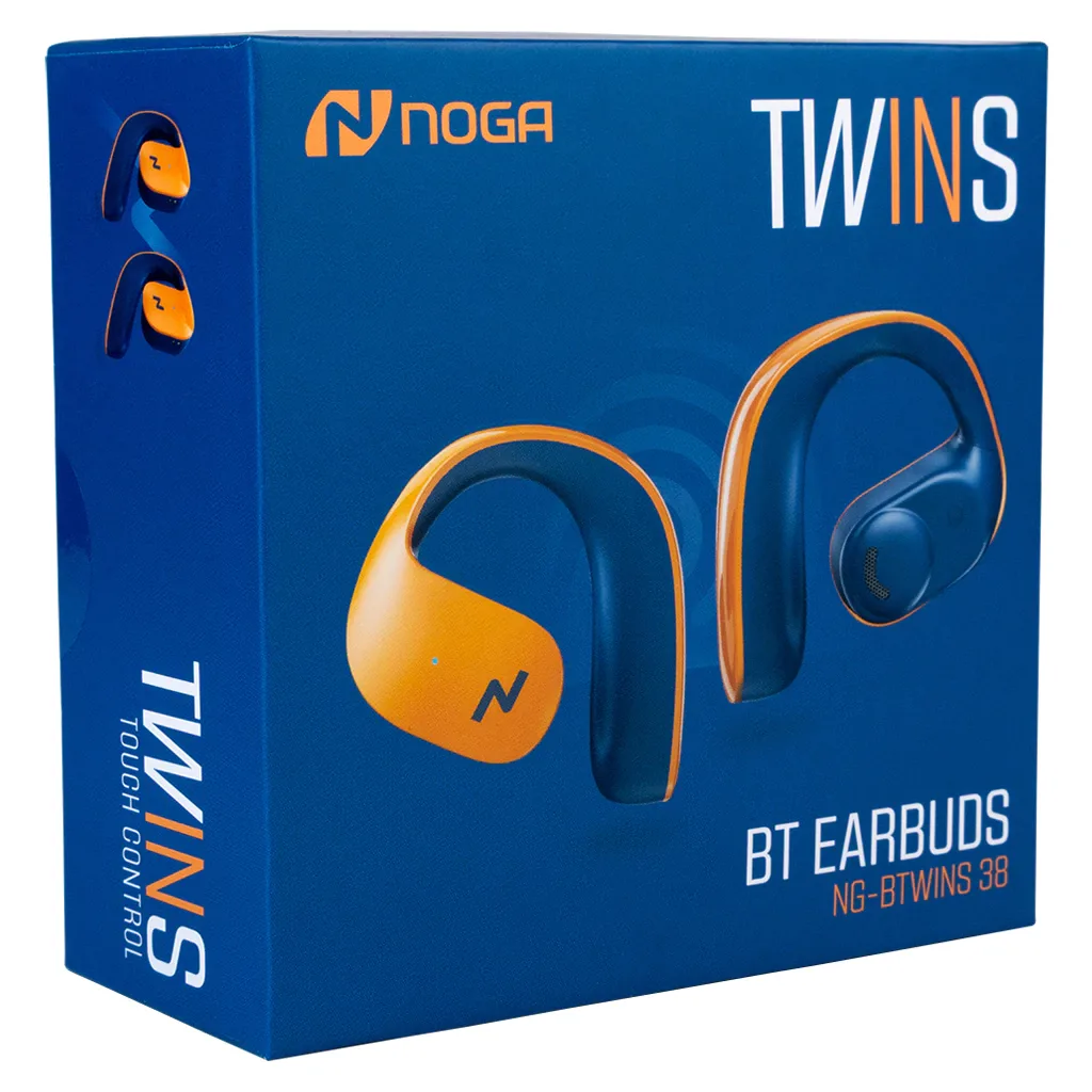 AURICULAR BLUETOOTH IN EAR DEPORTIVO NG-BTWINS 38 AZUL Y NARANJA