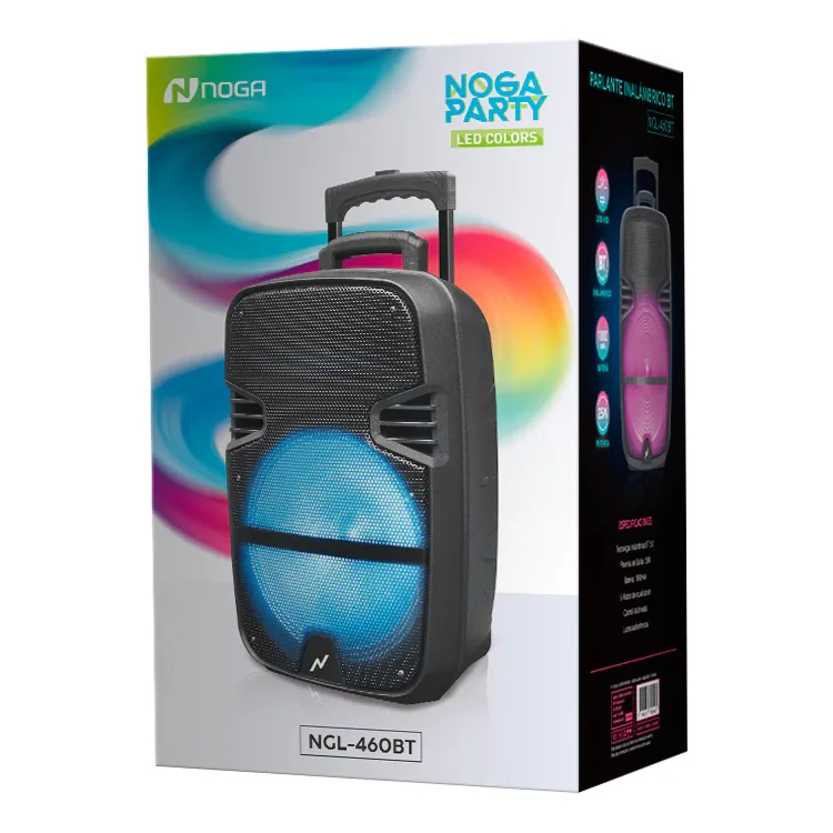 PARLANTE PORTATIL BLUETOOTH 15" NGL-460BT + CONTROL + MIC CON CABLE