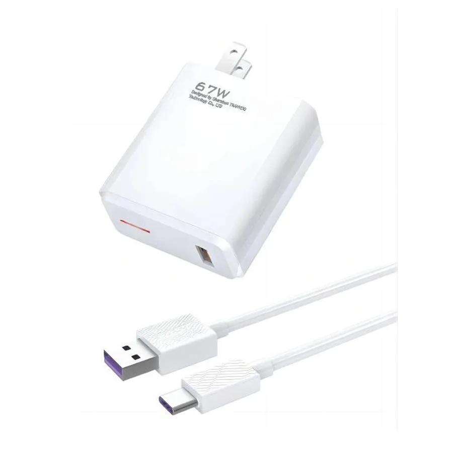CARGADOR CELULAR PD 5A 67W CON 1 USB + CABLE TIPO C