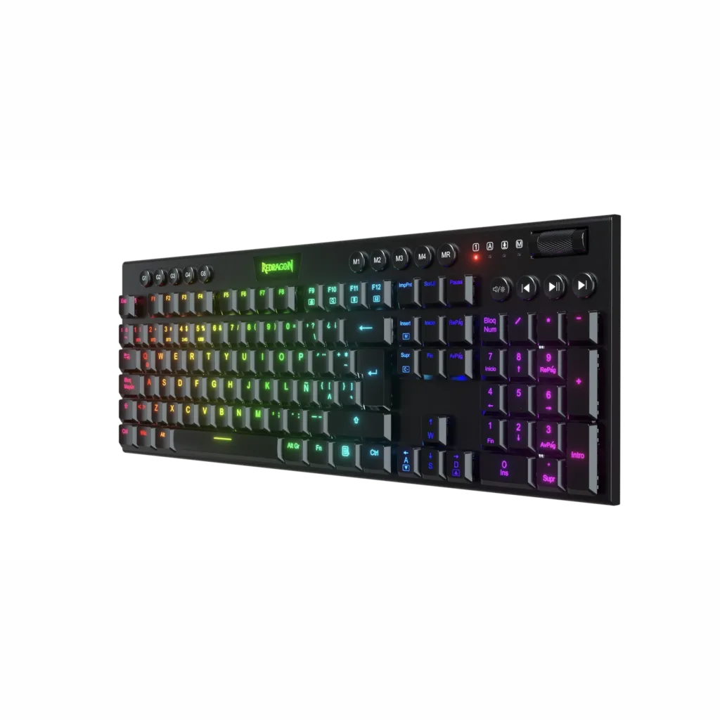 Teclado Inalámbrico Redragon Horus RGB K618 Negro