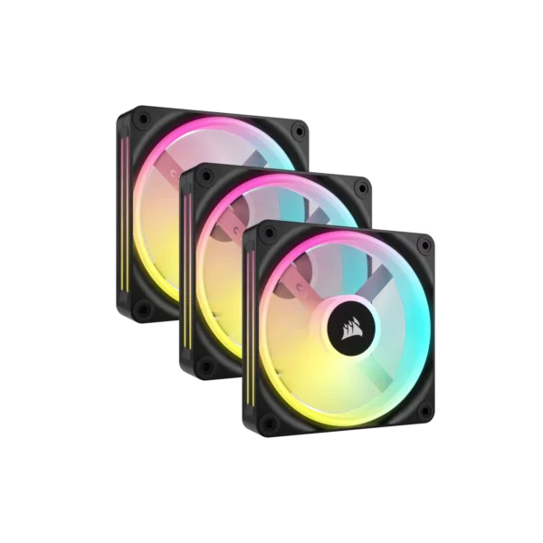 Kit de ventiladores CORSAIR PWM de 120 mm QX120 RGB x3 negro con iCUE Link