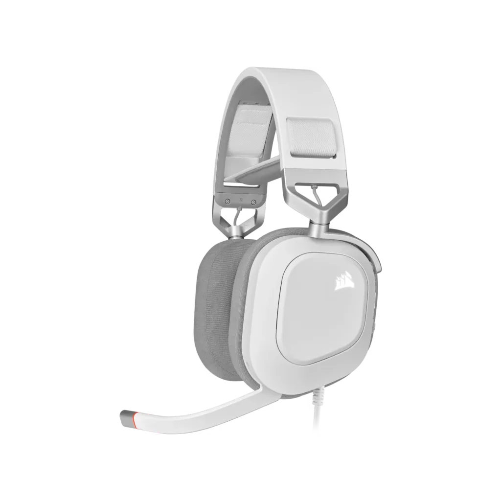 Auricular gaming cableado Corsair HS80 RGB USB, blanco