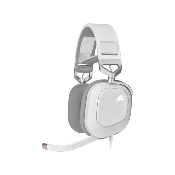 Auricular gaming cableado Corsair HS80 RGB USB, blanco
