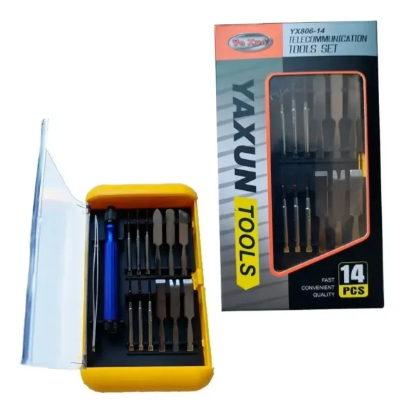 KIT HERRAMIENTAS DESTORNILLADORES Y ESPATULAS x14 PIEZAS Yaxun Yx-806d / YX806D