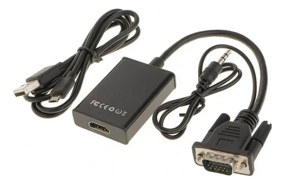 ADAPTADOR / CONVERSOR VGA A HDMI ACTIVO CON AUDIO 3,5