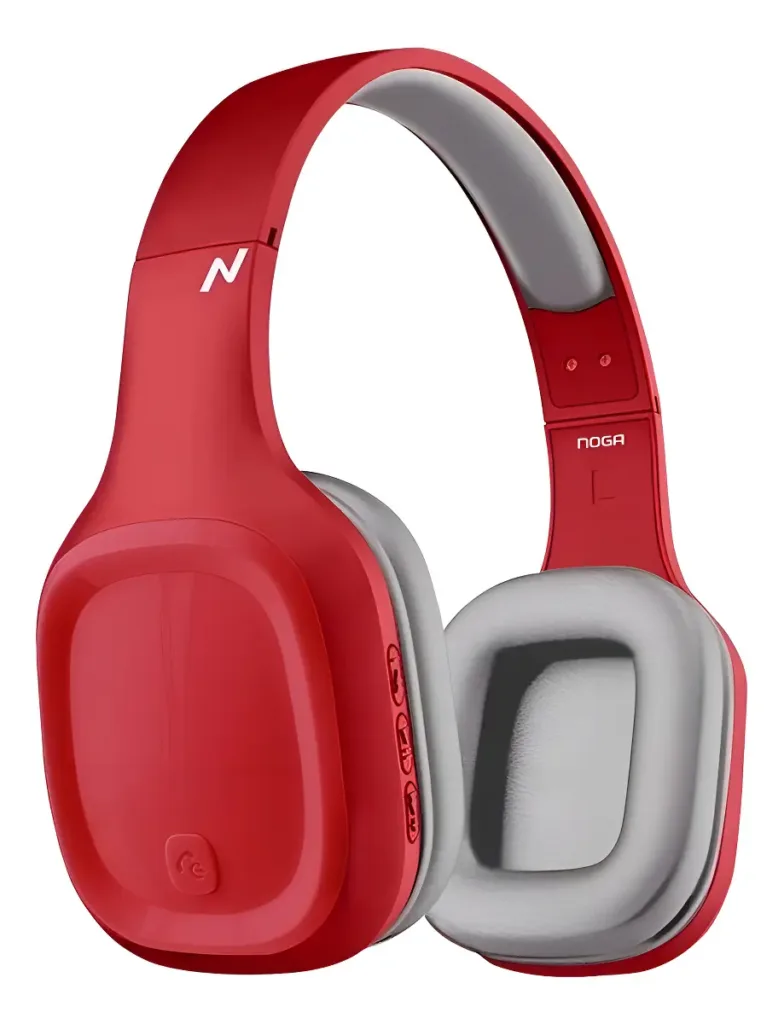 AURICULAR BLUETOOTH VINCHA ARIS NG-918BT ROJO Y GRIS