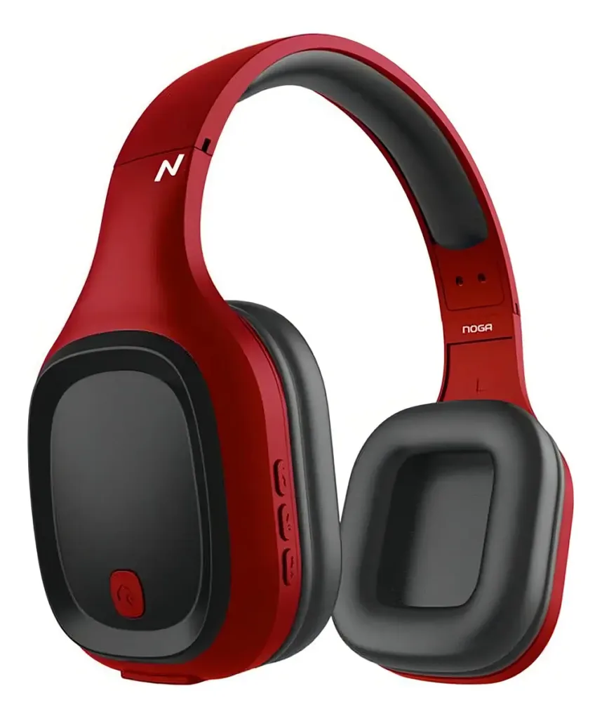 AURICULAR BLUETOOTH VINCHA ARIS NG-918BT ROJO Y NEGRO