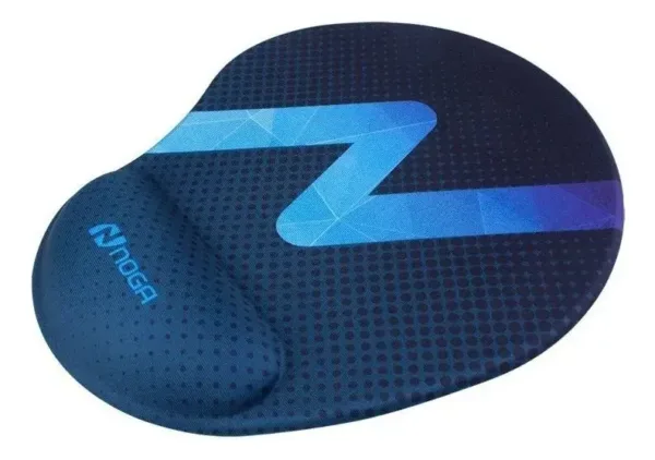 MOUSE PAD 3D DE TELA CON APOYA MUÑECA DE GEL 2.25X2cm AZUL/NEGRO