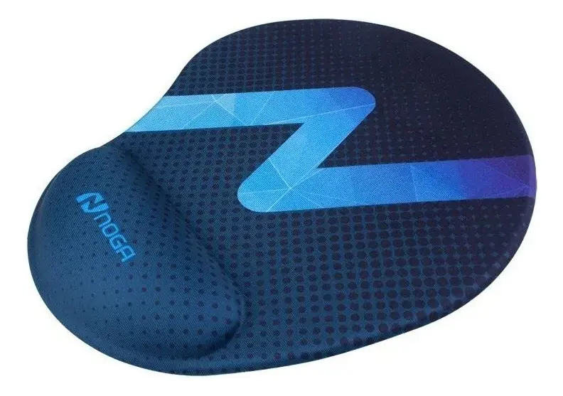 MOUSE PAD 3D DE TELA CON APOYA MUÑECA DE GEL 2.25X2cm AZUL/NEGRO