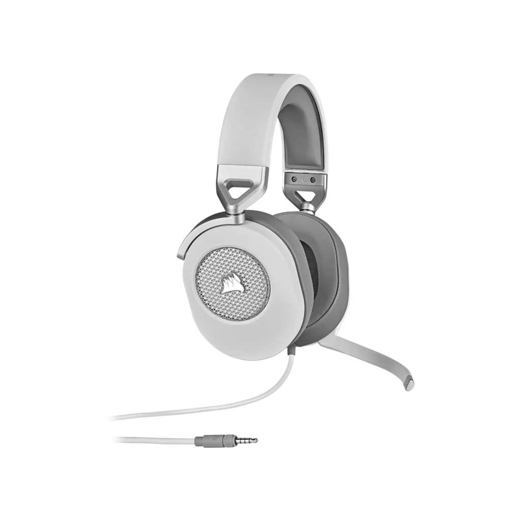 Auricular gaming cableado Corsair HS65 surround, blanco