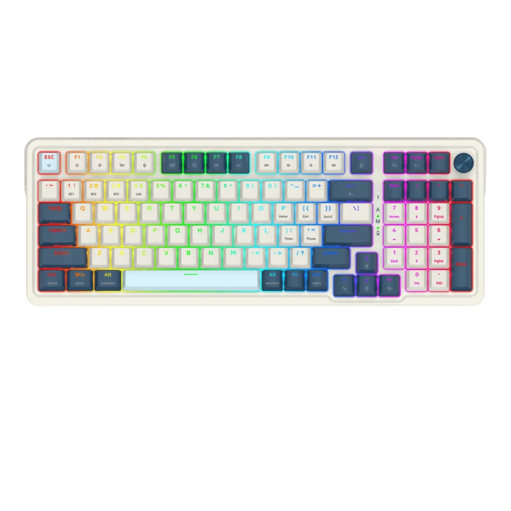 Teclado Redragon Eisa Pro K686 Blanco - Azul