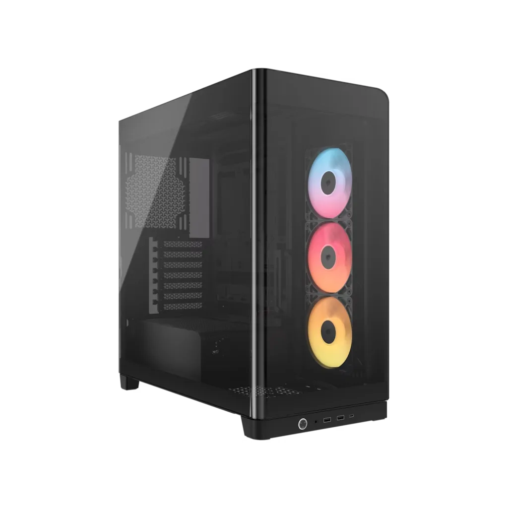 Gabinete CORSAIR FRAME 4500X RS-R ARGB Mid Tower de cristal panorámico Negro