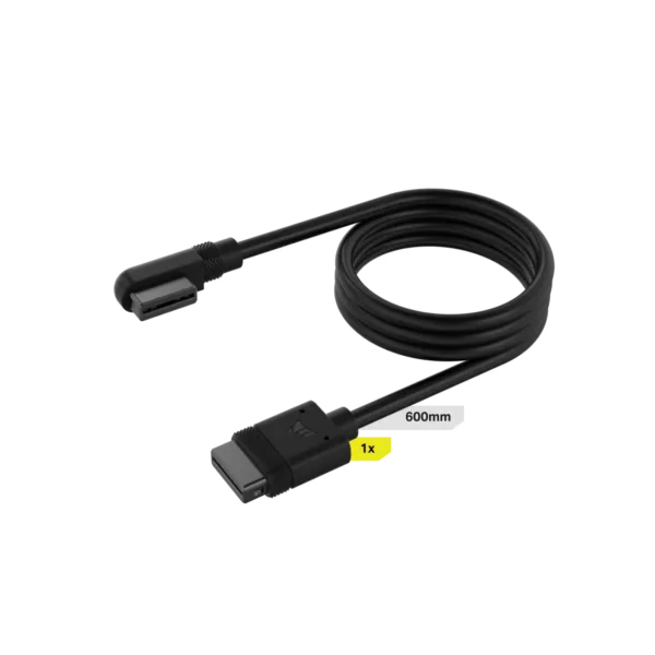 Cable CORSAIR iCUE LINK 1x 600mm con conector 90° negro