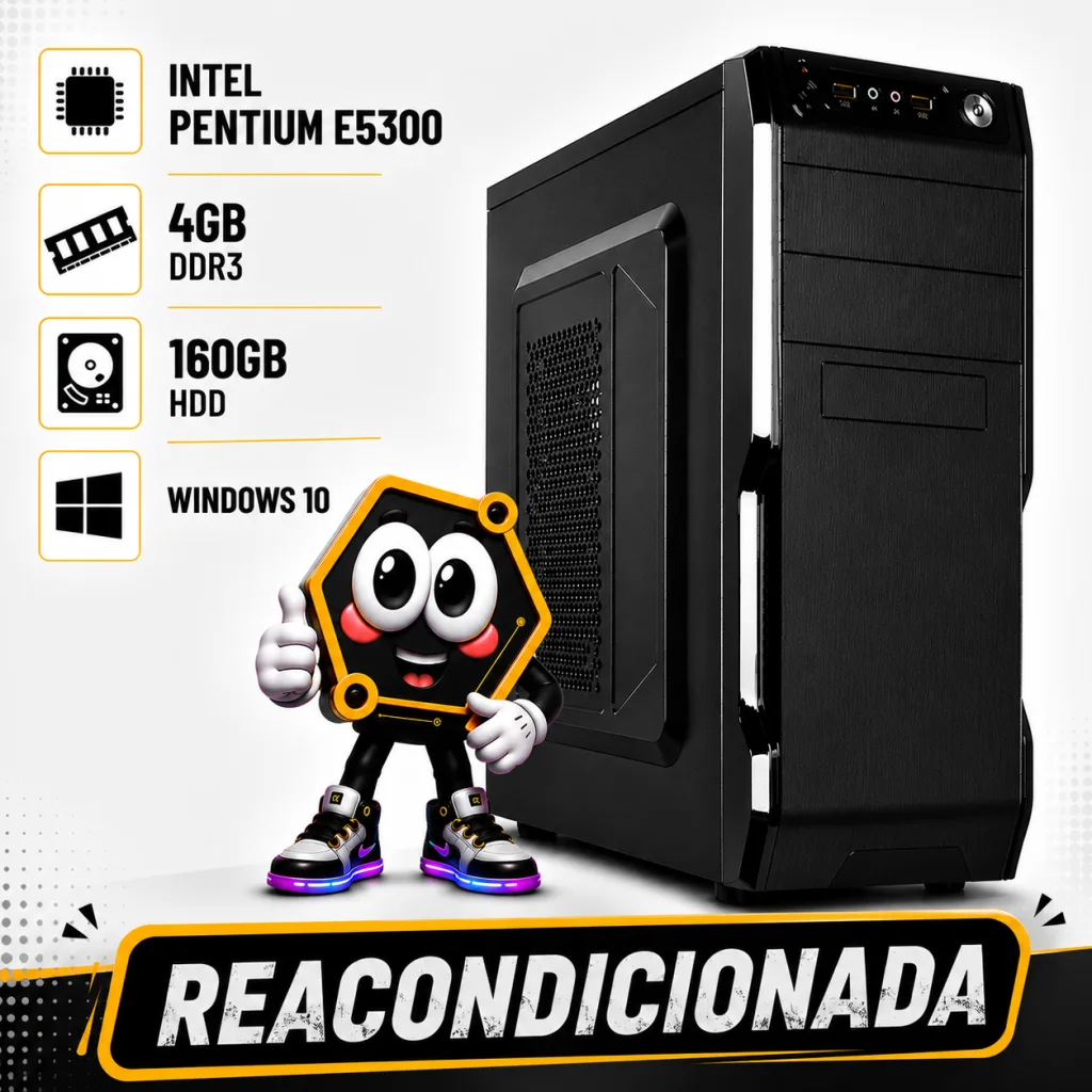 PC INTEL PENTIUM E5300 / 4 GB (2x2) / HDD 160GB REACONDICIONADA