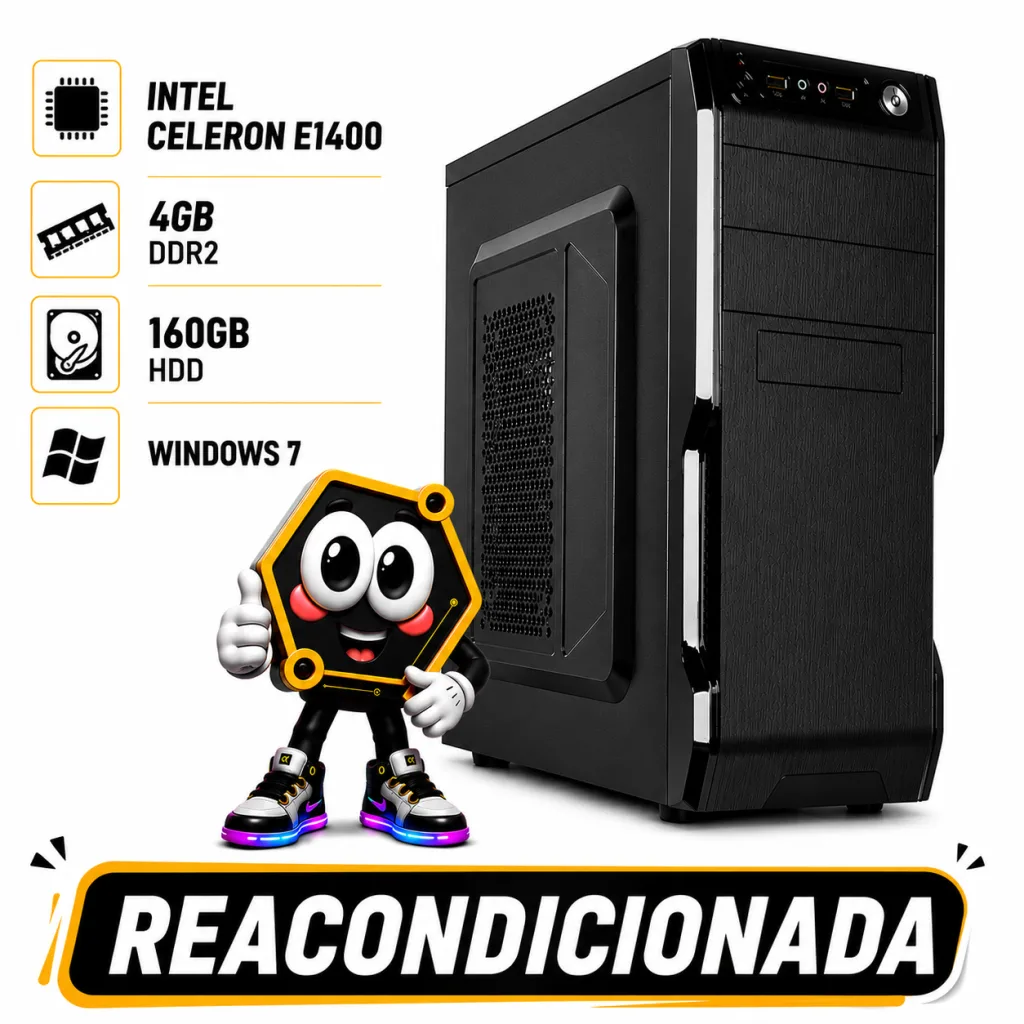 PC INTEL CELERON E1400 / ddr2 4 GB / HDD 160 / WIN 7 REACONDICIONADA