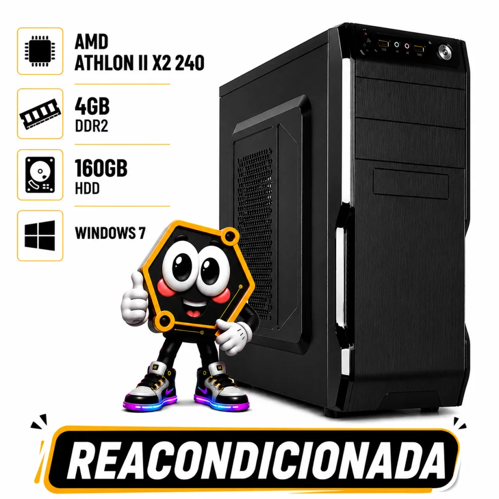 PC ATHLON II X2 240 / 4 GB DDR2 / HDD 160 GB REACONDICIONADA