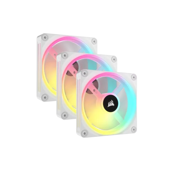 Kit de ventiladores CORSAIR PWM de 120 mm QX120 RGB x3 blanco con iCUE Link