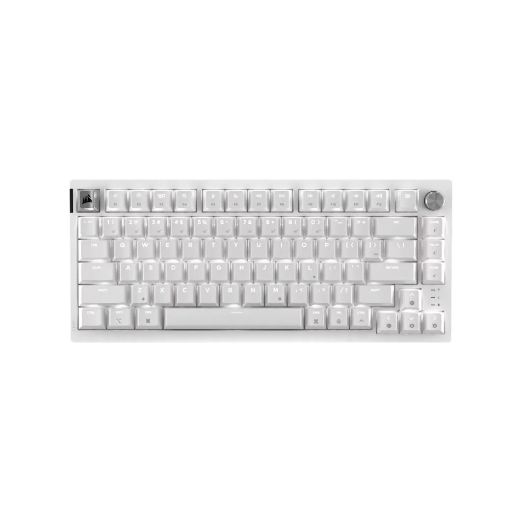Teclado gamer mecanico CORSAIR K65 PLUS 75% RGB Mac/PC – Frost White