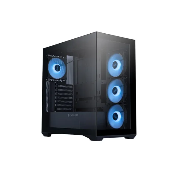 GABINETE GAMER EVO-305AB PROGRESSION + 4 COOLER ARGB CON CONTROLADORA + SOP. REFREG. LIQUIDA + VIDRIO TEMPLADO