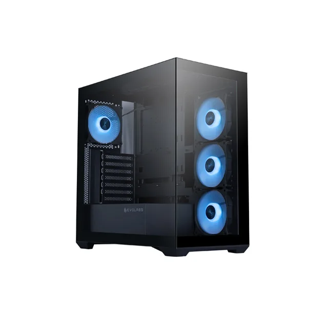 GABINETE GAMER EVO-305AB PROGRESSION + 4 COOLER ARGB CON CONTROLADORA + SOP. REFREG. LIQUIDA + VIDRIO TEMPLADO