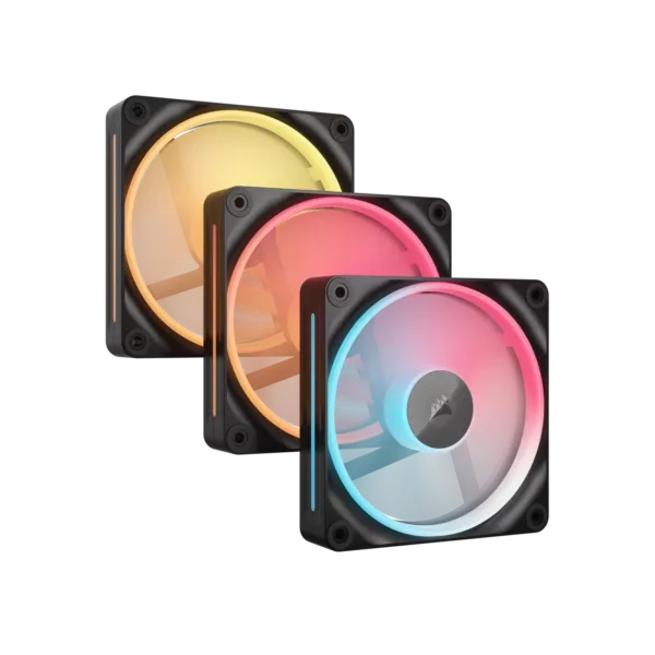 Kit de ventiladores CORSAIR flujo reversible iCUE LINK LX120-R RGB de 120 mm x3 negro
