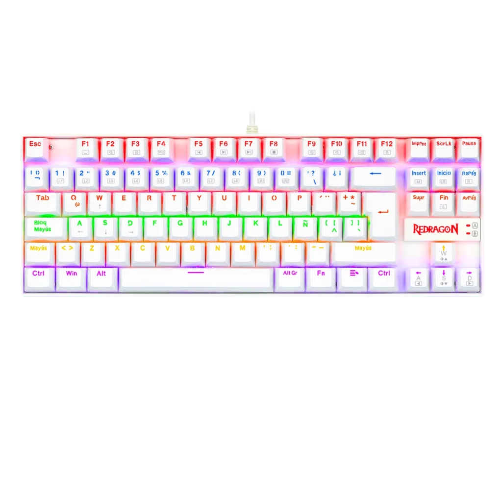 Teclado Redragon Kumara 2 K552 Rainbow Blanco