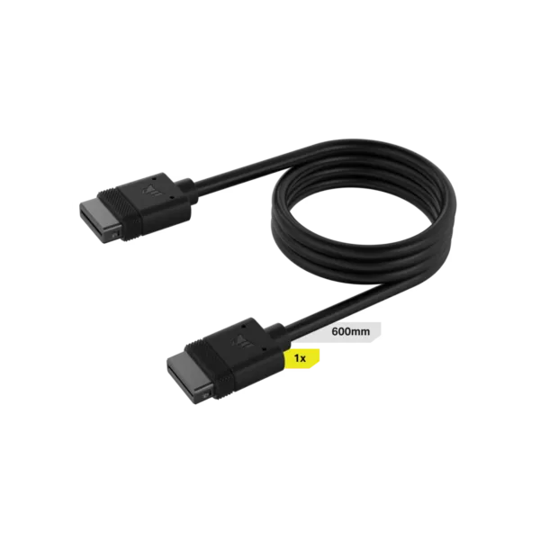 Cable CORSAIR iCUE LINK 1x 600mm con conector derecho negro