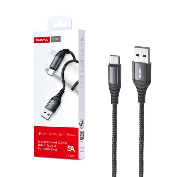 CABLE USB / TIPO C METAL 1m 5A T-S15C