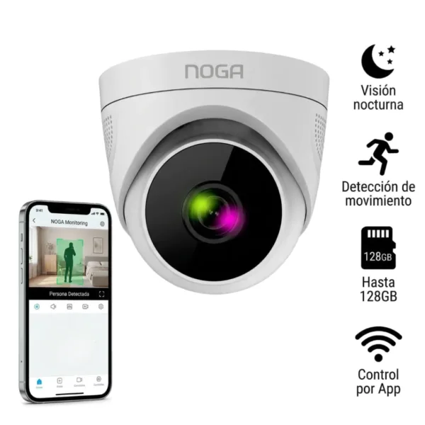 CAMARA DE SEGURIDAD WIFI 720p 355° DOMO NGW-45 BLANCA