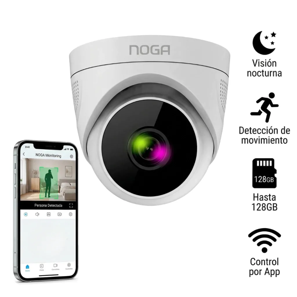 CAMARA DE SEGURIDAD WIFI 720p 355° DOMO NGW-45 BLANCA