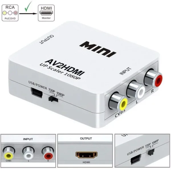 CONVERSOR AUDIO/VIDEO RCA (AV) A HDMI