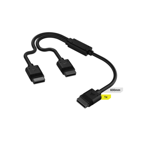 Cable CORSAIR iCUE LINK 1x 600mm tipo Y con conector derecho negro