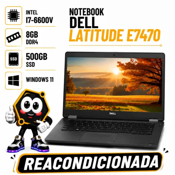 NOTEBOOK DELL LATITUDE E7470 I7-6600U 8GB DDR4 / SSD 500GB REACONDICIONADA